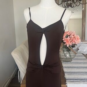 Brown Twist-Front  Dress